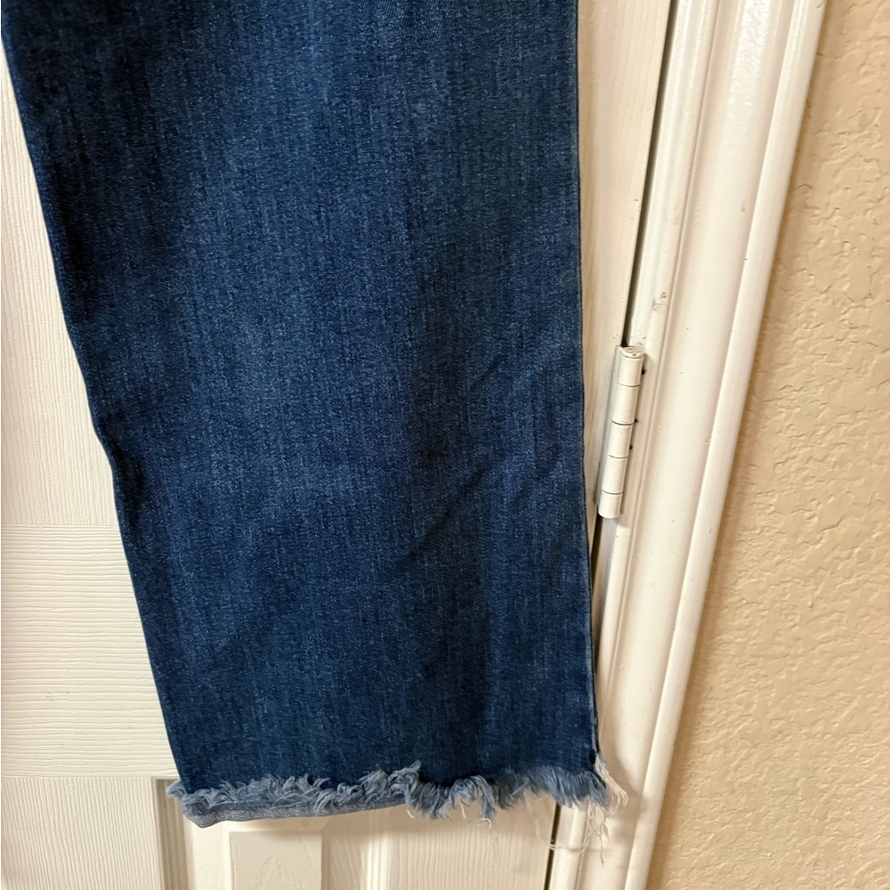 Risen Jeans High Rise Wide Leg Fray Hem & Waist Medium Wash Jeans Size 29" - Picture 11 of 15